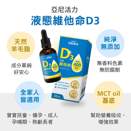 液態維他命D3滴劑 《每日一滴400IU》